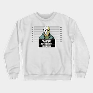 Jason mugshot, crystal lake police department Crewneck Sweatshirt